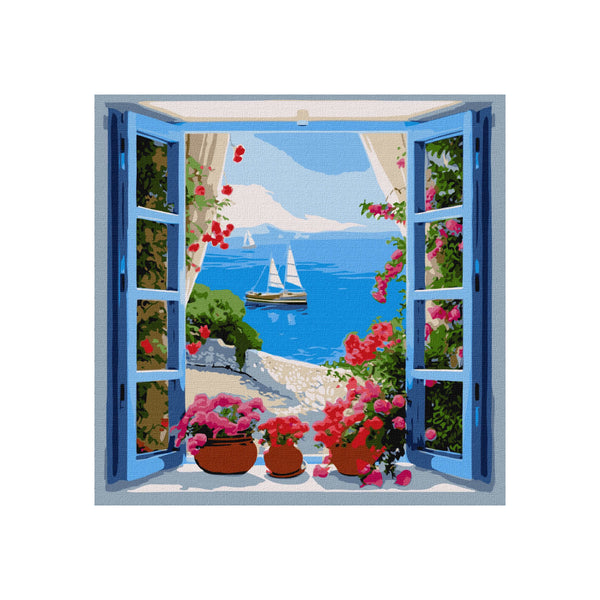 pintar por numeros ventana al mar ideyka