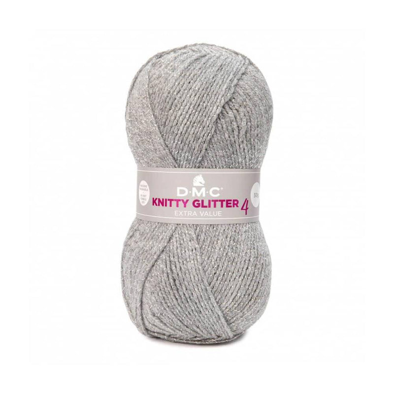 knitty 4 glitter ovillo DMC Gris