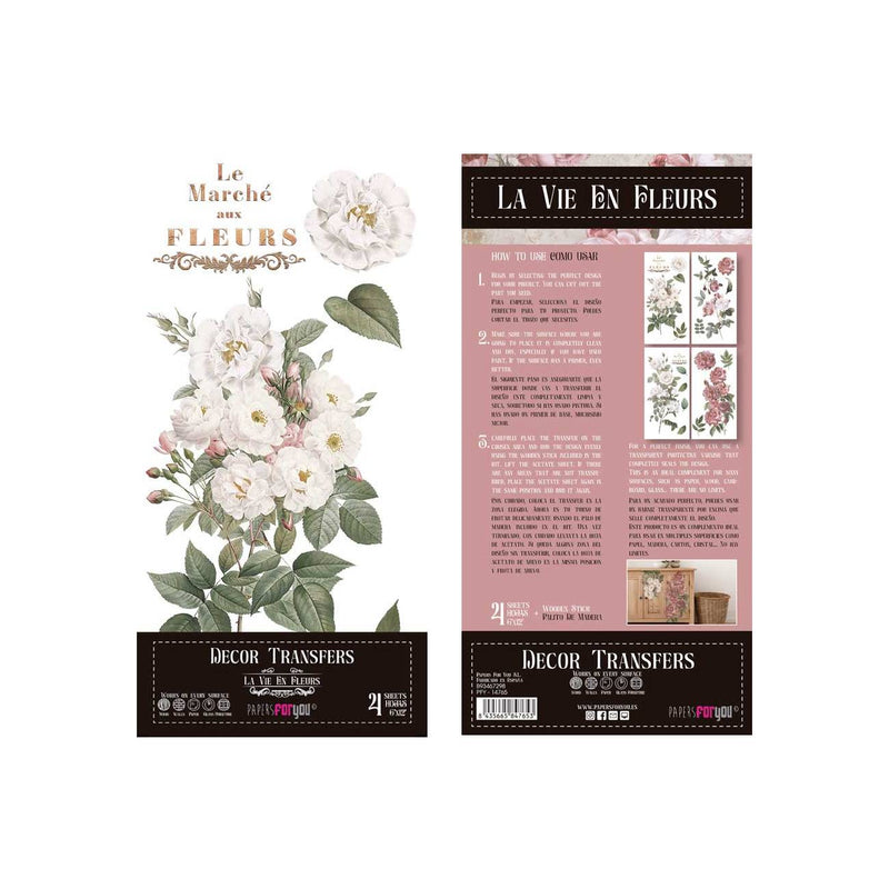 Set 4 Láminas Adhesivas 15cm Flores Papers For You