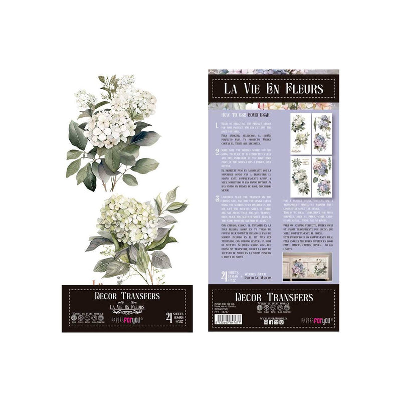 Set 4 Láminas Adhesivas 15cm Flores Papers For You