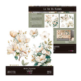 Set 2 Láminas Adhesivas 30cm Flores Papers For You