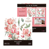 Set 2 Láminas Adhesivas 30cm Flores Papers For You