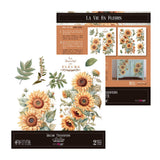 Set 2 Láminas Adhesivas 30cm Flores Papers For You