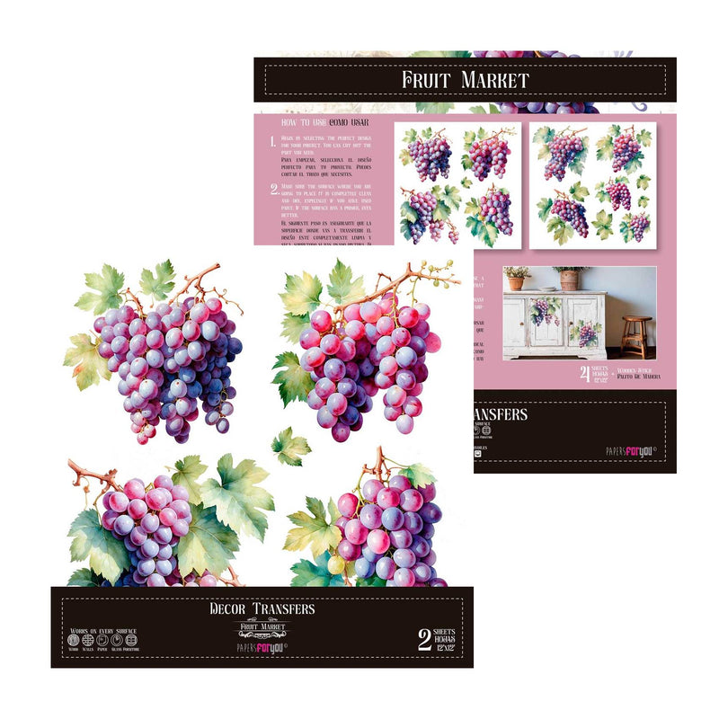 Set 2 Láminas Adhesivas 30cm Flores Papers For You