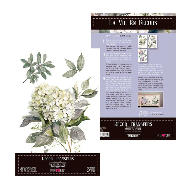 Set 3 Láminas Adhesivas 20cm Flores Papers For You