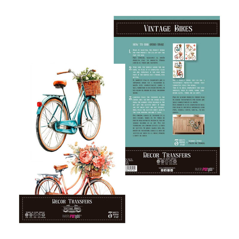 Set 3 Láminas Adhesivas 20cm Flores Papers For You