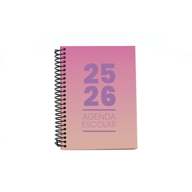 Diário Escolar Semanal A5 2025-2026 Gradiente Rosa