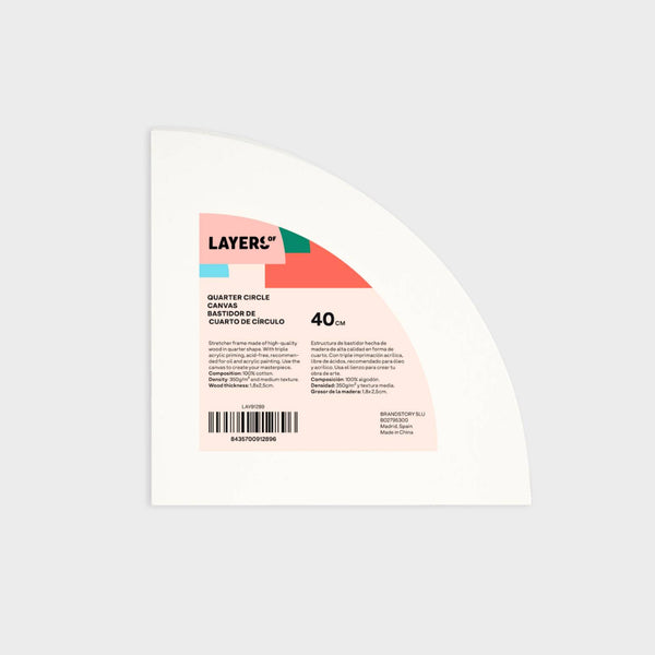 lienzo cuarto de círculo 40 cm de la marca layers of