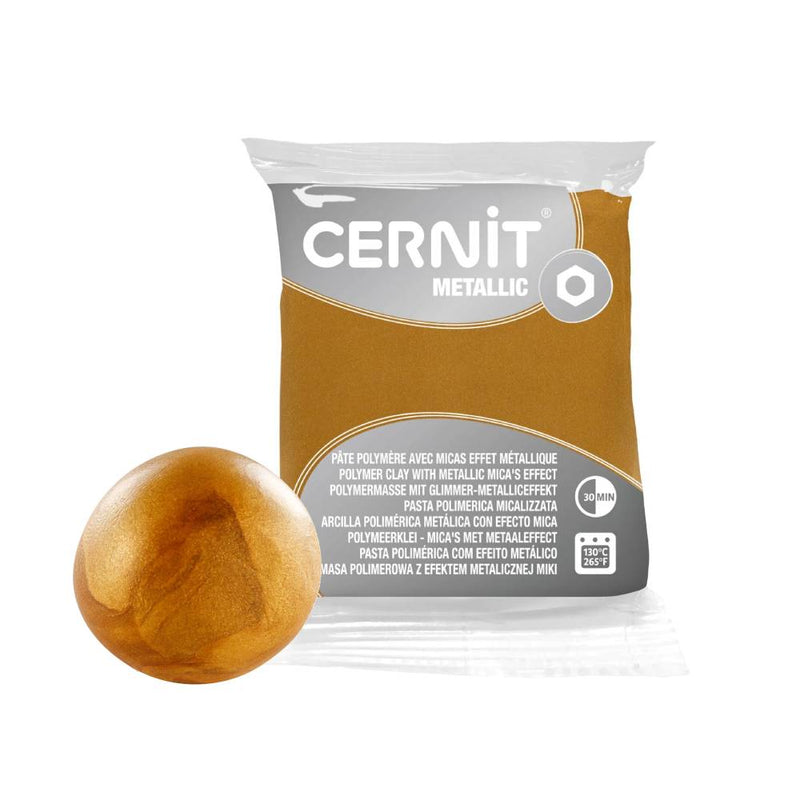 pasta polimérica metálica 56 g cernit dorado