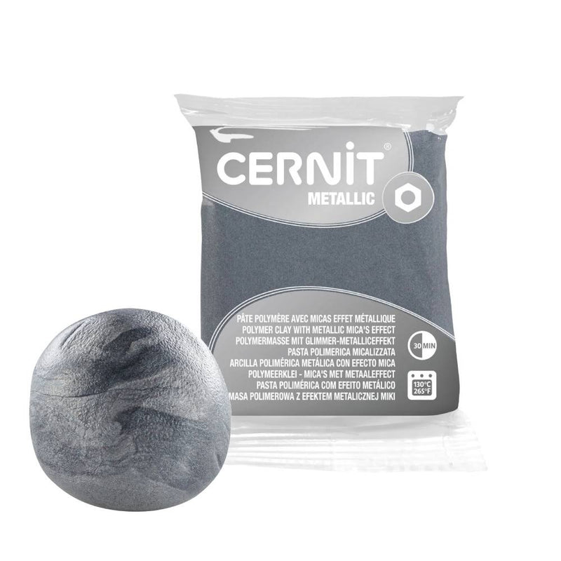 pasta polimérica metálica 56 g cernit plateado