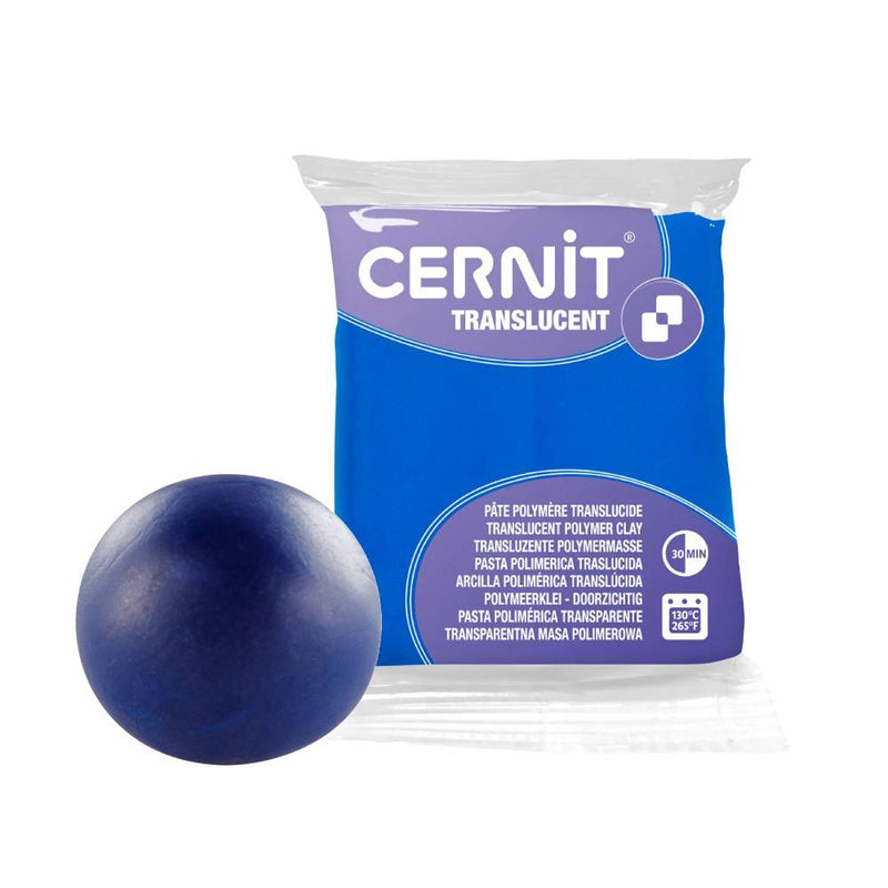 pasta de modelado polimérica cernit translucent zafiro