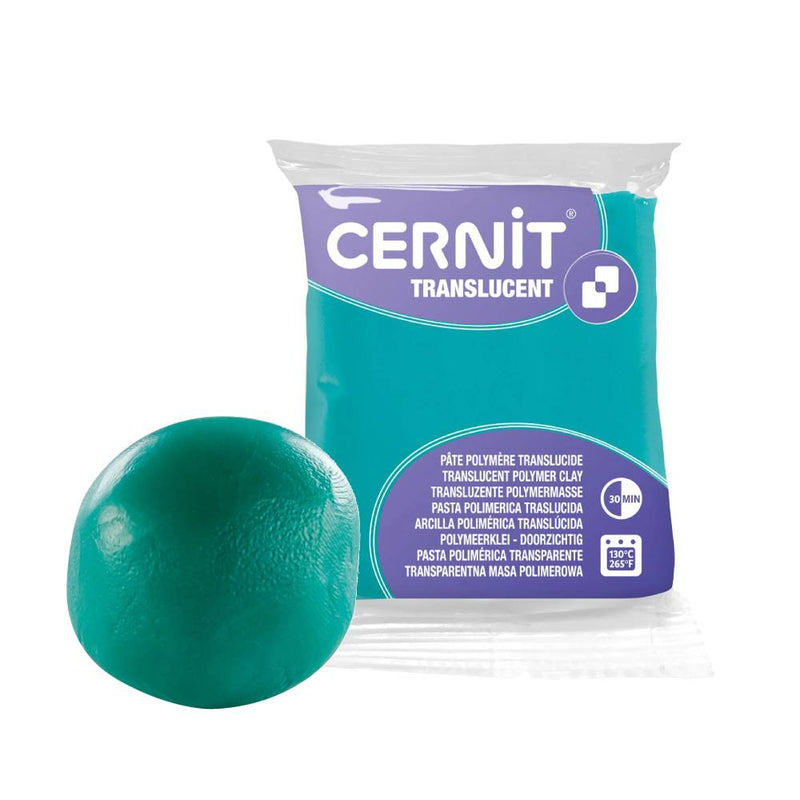 pasta de modelado polimérica cernit translucent esmeralda