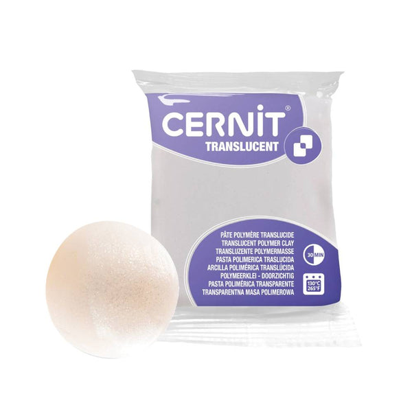 pasta de modelado polimérica cernit translucent blanco glitter