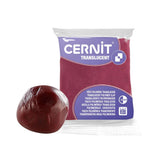 pasta de modelado polimérica cernit translucent burdeos