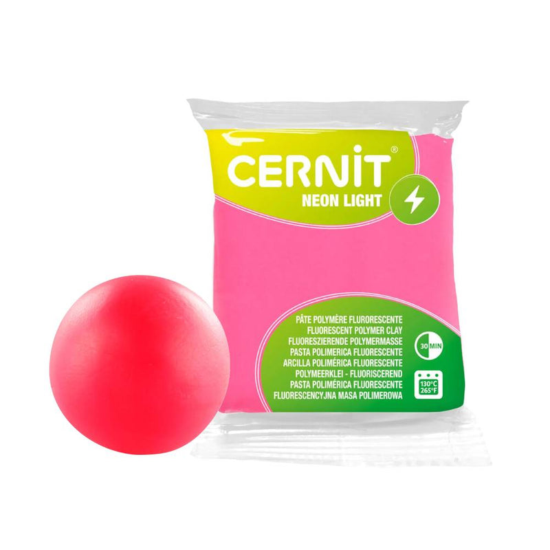 pasta polimérica neón light rosa cernit