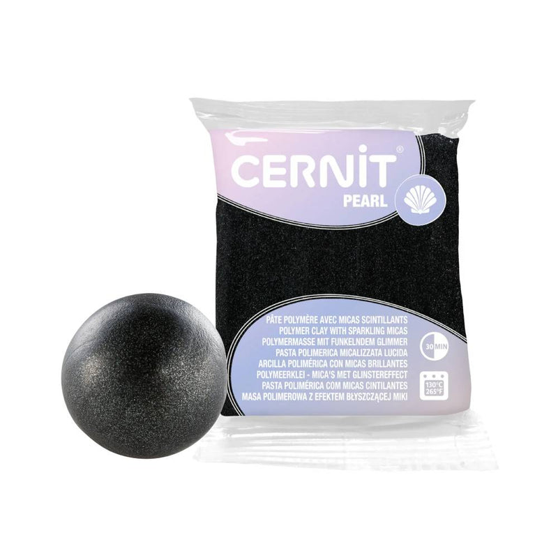 pasta polimérica pearl cernit purpurina negro 56 g