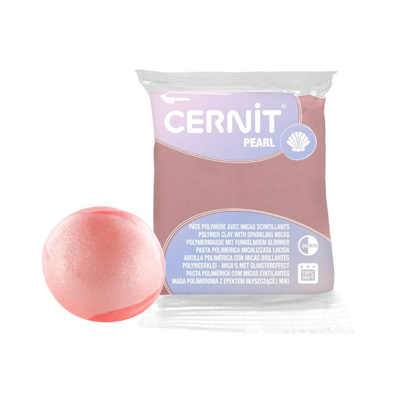 pasta polimérica pearl cernit purpurina rosa 56 g