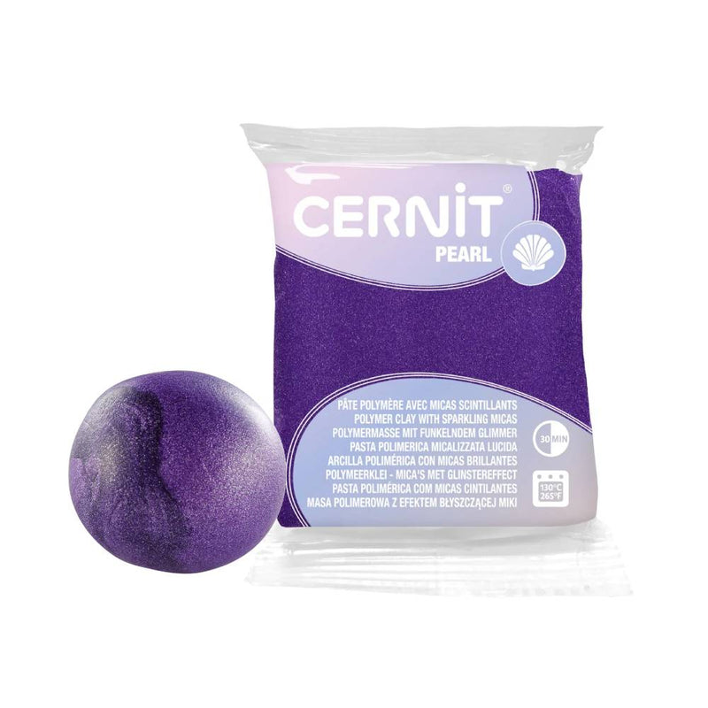 pasta polimérica pearl cernit purpurina violeta 56 g