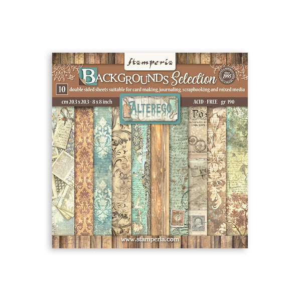 Bloc Scrapbooking 10 Hojas Backrounds Alterego Stamperia