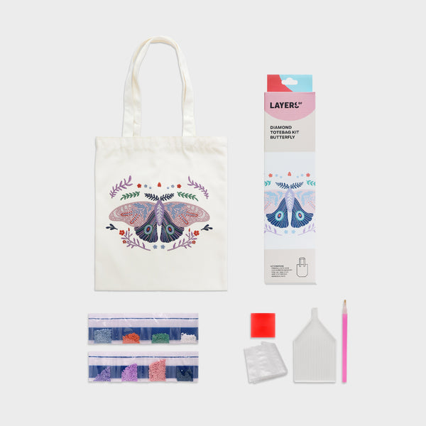 Kit de pintura diamante bolsa de lona camadas de