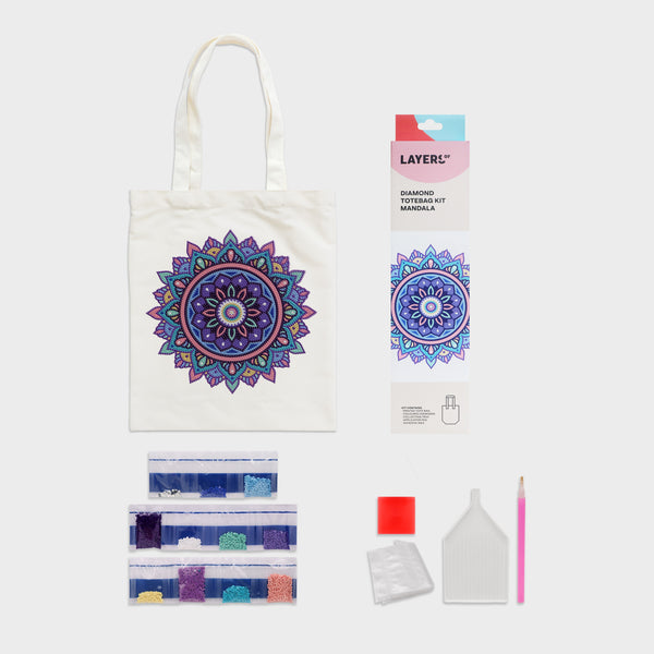 Kit de pintura diamante bolsa de lona camadas de