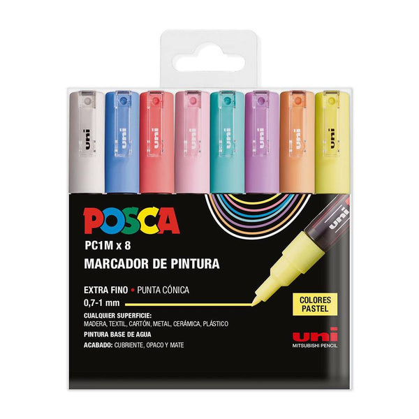 Conjunto de 8 marcadores pastel Posca PC-1M