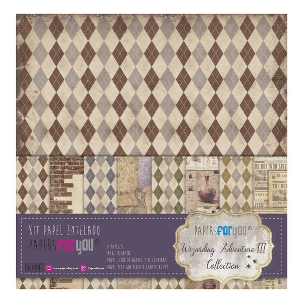 Conjunto de 8 papéis pautados Wizarding Adventure III para si