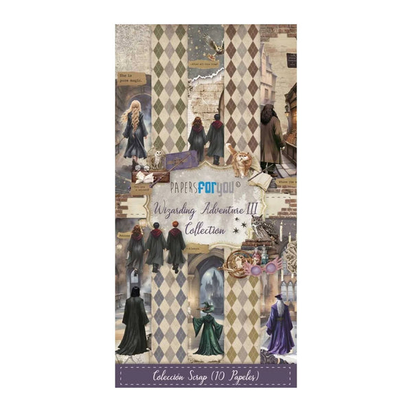 Álbum de recortes 10 folhas 15x30 cm Aventura Mágica III Papéis para si