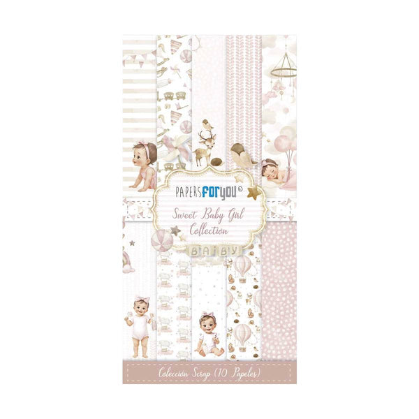 Bloco de Scrapbooking 12x6 Papéis Doces para Meninas para Ti