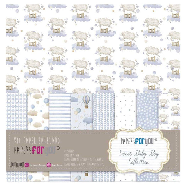 Conjunto de 8 papéis pautados para bebés fofos para si