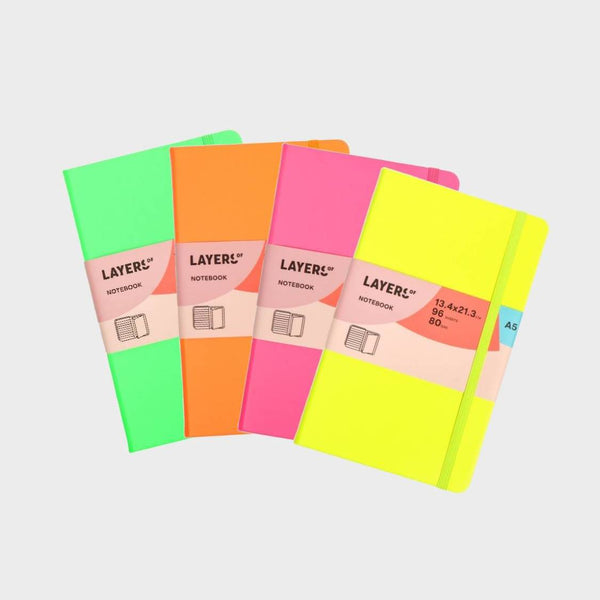 Caderno A5 Neon com Camadas