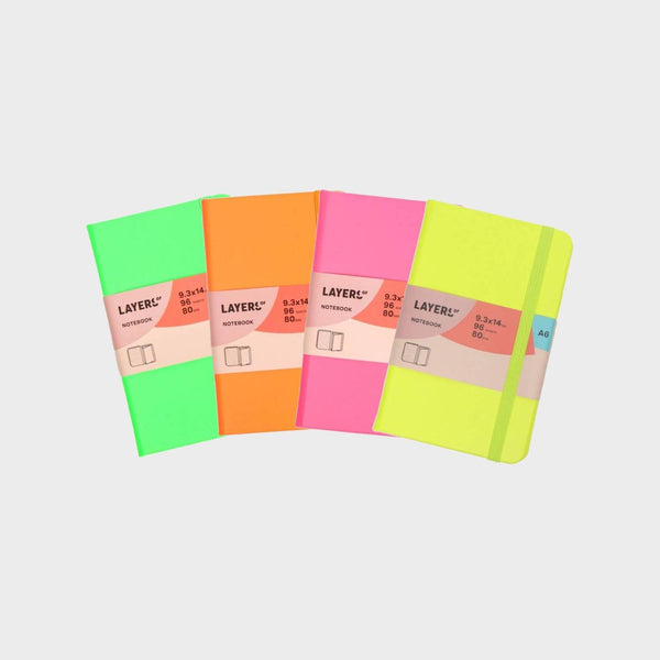 Caderno A6 Neon com Camadas