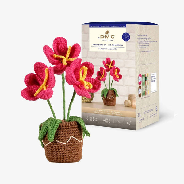 Kit Amigurumi Tiesto con Flores DMC