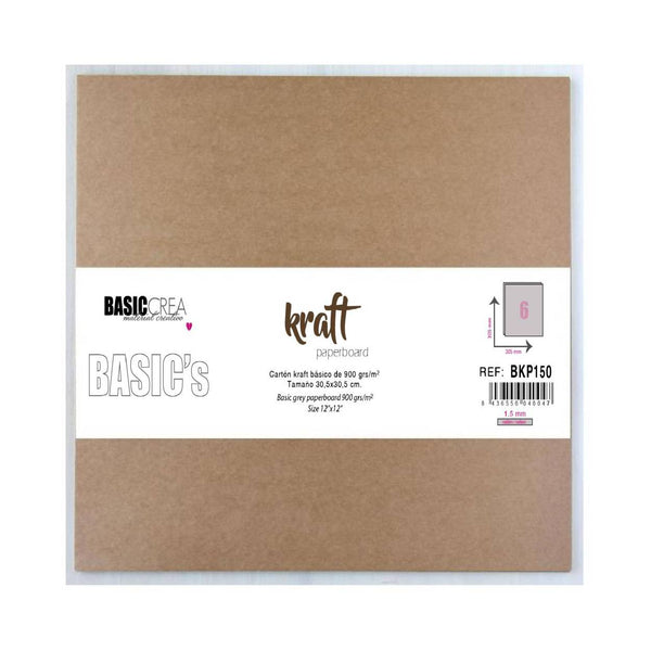 Pack de 6 Cartolinas Kraft 30,5cm Basic Crea