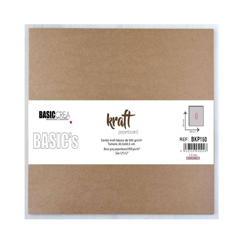 Pack 6 Cartones Kraft 30,5cm Basic Crea
