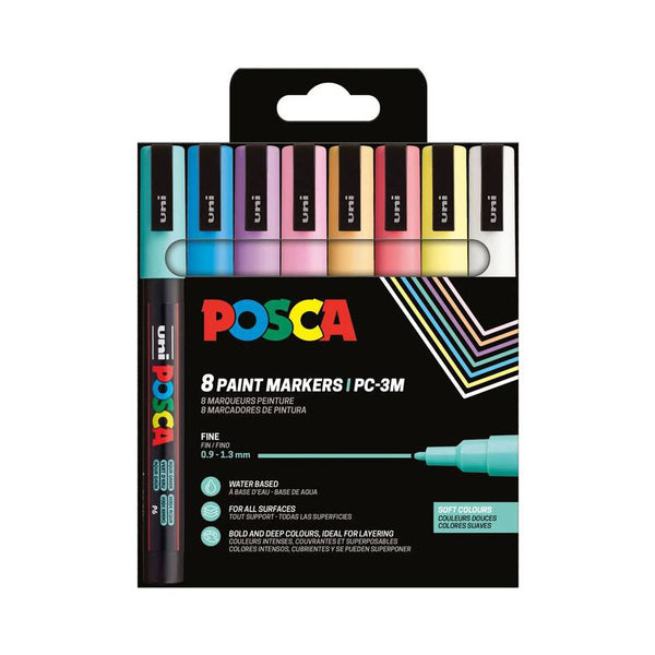 Conjunto de 8 marcadores Posca Pastel PC-3M