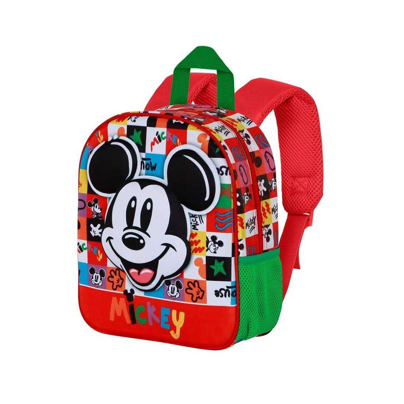 Mochila escolar pequena 3D estojo Disney Mickey Mouse –