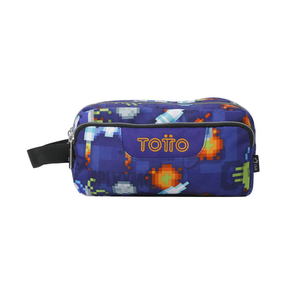 estuche 3 compartimentos cohete azul mairno totto