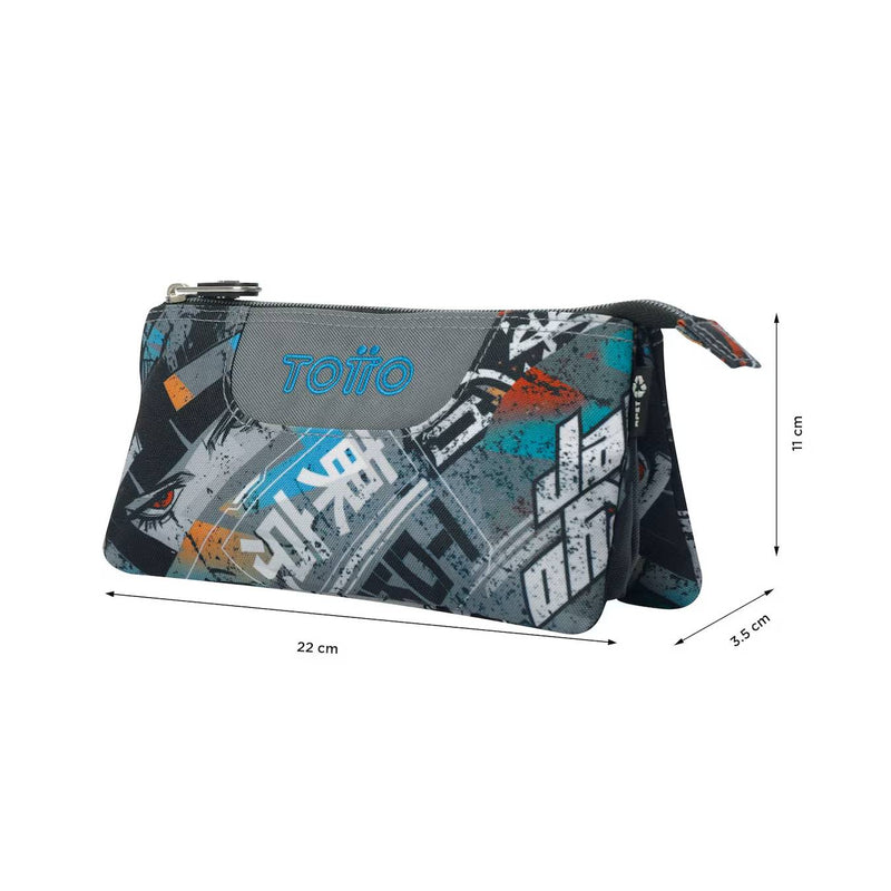 estuche escolar 3 bolsillos totto anime