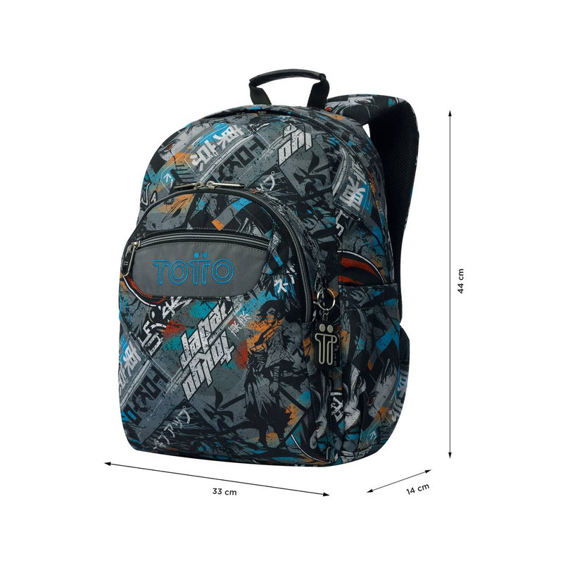 Mochila Escolar Totto Anime Adaptável ao Automóvel