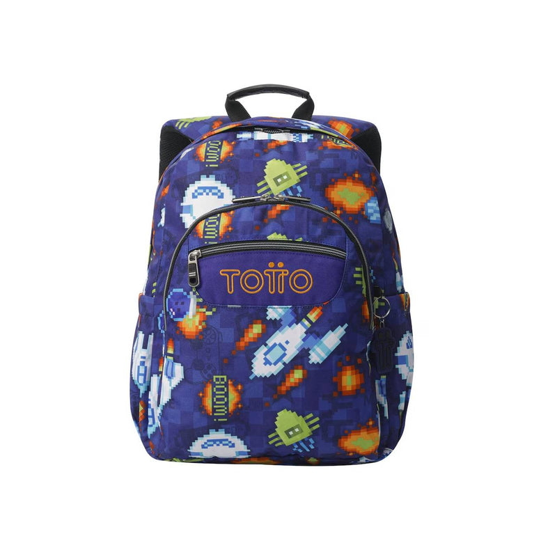 mochila adaptable a carro totto cohete azul marino para chico