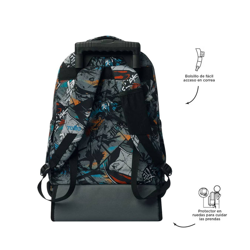 mochila con carro totto anime gris para chicos