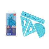 Set 4 Reglas Geométricas Mini Azul Legami