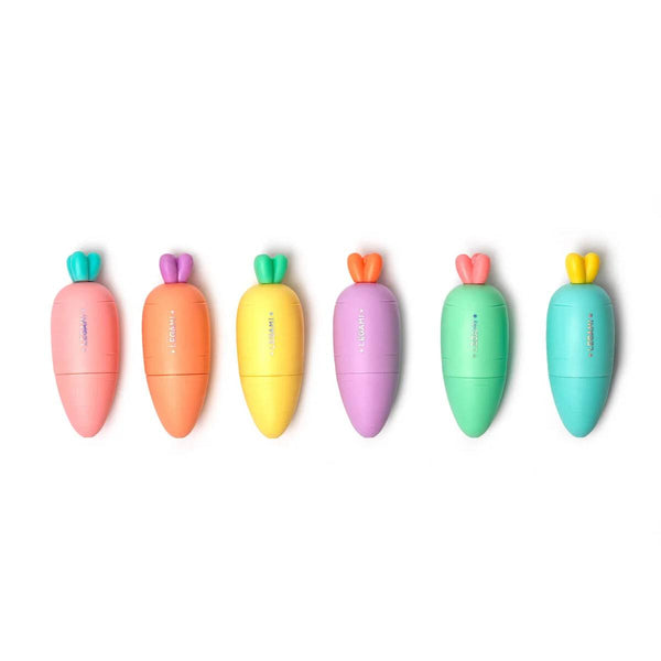 Conjunto de 6 Mini Marcadores de Cenoura Pastel Legami