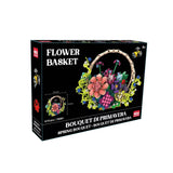 bloques de construccion con ramo de flores