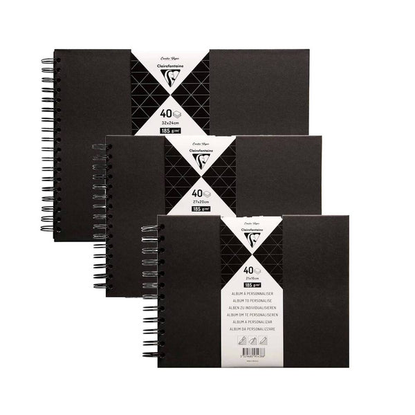 álbumes de scrap negros en 3 tamaños clairefontaine