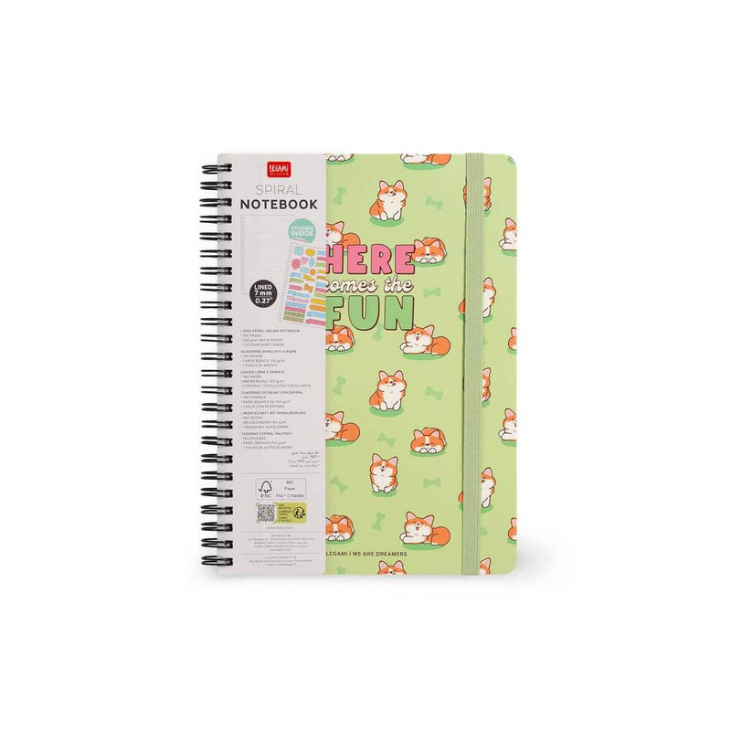 cuaderno legami corgi verde A5 