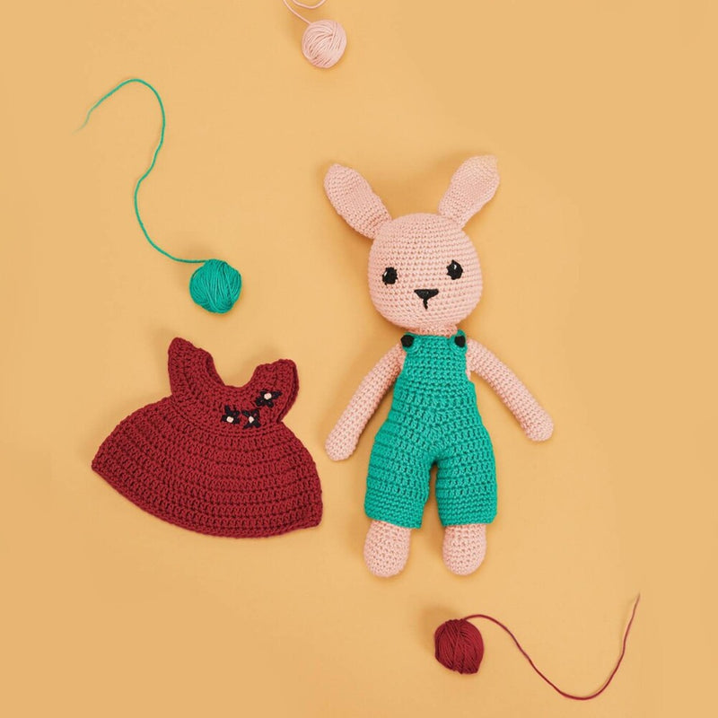 kit de crohcet amigurumis pink bunny the lanners