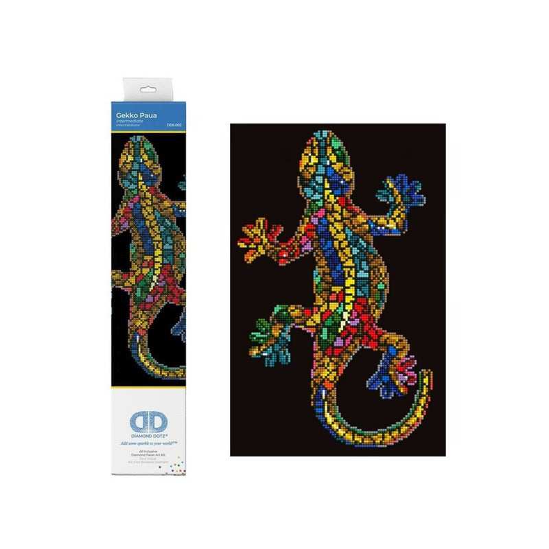 lienzo de pintar por diamantes diamond dotz salamandra de colores