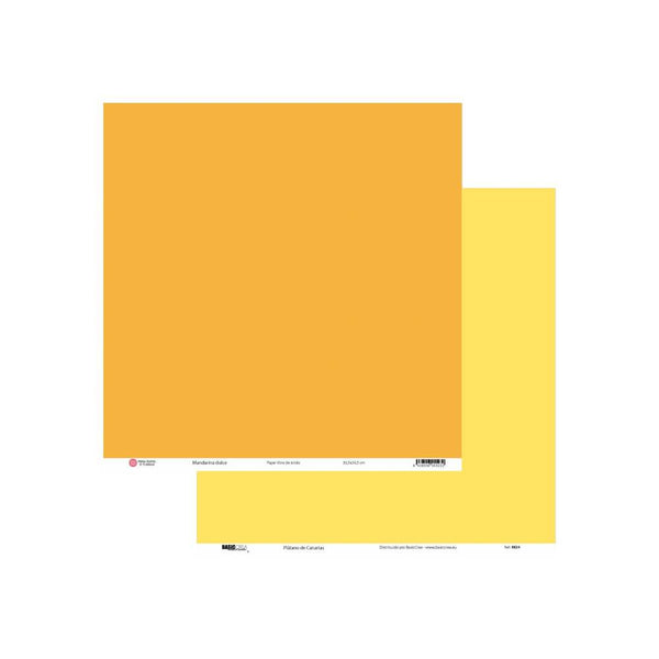 papel de scrap individual basicos elena roche mandarina y platano de canarias